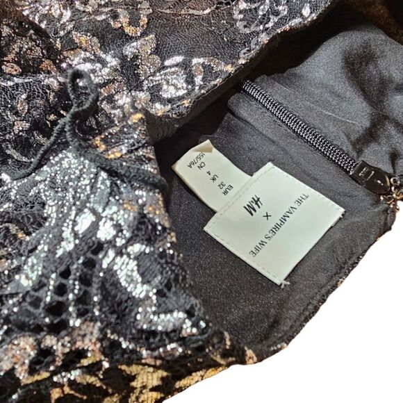 The Vampire’s Wife x H&M Black Silver Lace Dress - Picture 4 of 12